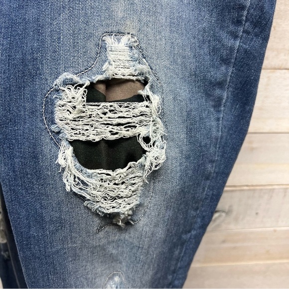 Judy Blue Skinny Fit Jeans Blue Camo Distressed Medium Wash Womens 15/32 Stretch - Picture 7 of 15